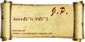 Jovián Pál névjegykártya